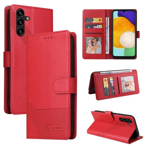Custodia in pelle magnetica per Samsung Galaxy A54 5G GQUTROBE Skin Feel (rosso)