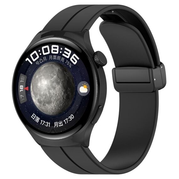 Cinturino in silicone con fibbia pieghevole per Huawei Watch 4 / Watch 4 Pro (nero)
