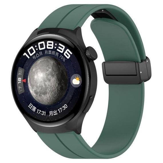 Per Huawei Watch 4 / Watch 4 Pro cinturino in silicone con fibbia pieghevole (verde scuro)
