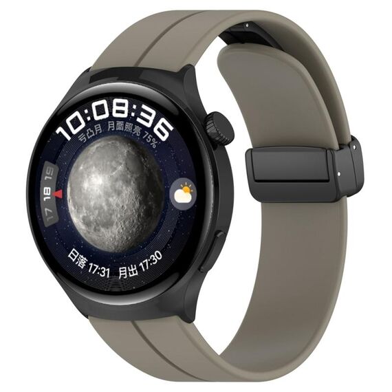 Cinturino in silicone con fibbia pieghevole per Huawei Watch 4 / Watch 4 Pro (grigio siderale)