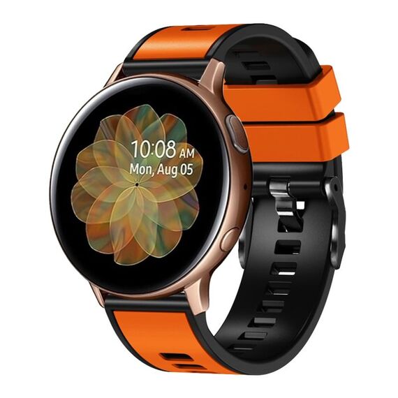 Per Garmin Forerunner 265S / 255S / Venu 2S Cinturino in silicone bicolore intrecciato da 18 mm (arancione nero)