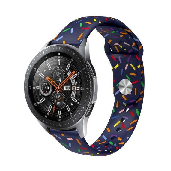 Per Garmin Venu / SQ / SQ2 / Venu 2 Plus Cinturino sportivo in silicone con punti arcobaleno da 20 mm (blu)