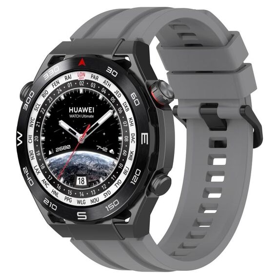 Per Huawei Watch Ultimate Long & Short Sports Set di cinturini in silicone tinta unita (grigio)