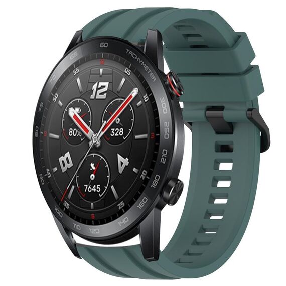Per Huawei Watch GT3 Pro 46mm Set di cinturini sportivi in silicone tinta unita lunghi e corti (verde oliva)