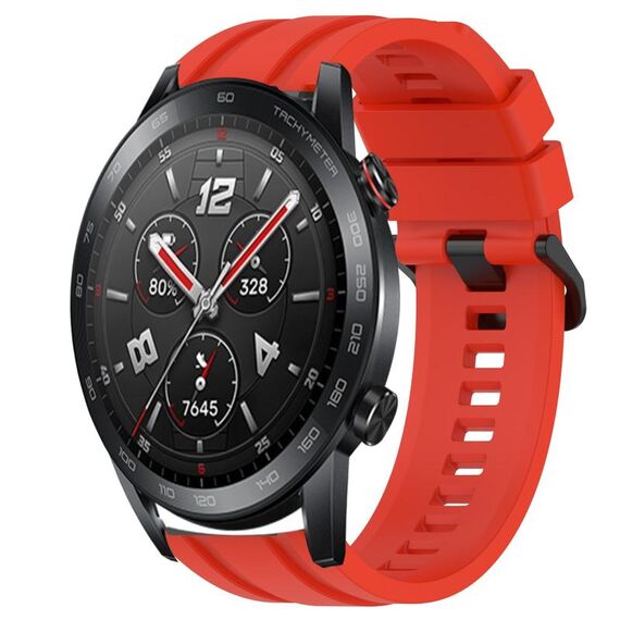 Per Huawei Watch GT3 Pro 46mm Set di cinturini sportivi in silicone tinta unita lunghi e corti (rosso)