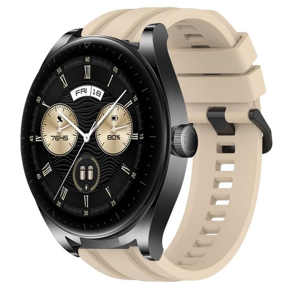 Per Huawei Watch GT3 46mm Set di cinturini sportivi in silicone tinta unita lunghi e corti (cachi)