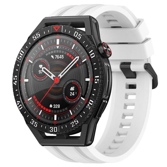 Per Huawei Watch GT3 SE Set di cinturini sportivi in silicone tinta unita lunghi e corti (bianco)