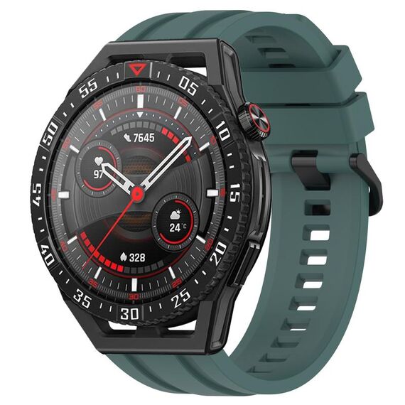 Per Huawei Watch GT3 SE Set di cinturini sportivi in silicone tinta unita lunghi e corti (verde oliva)