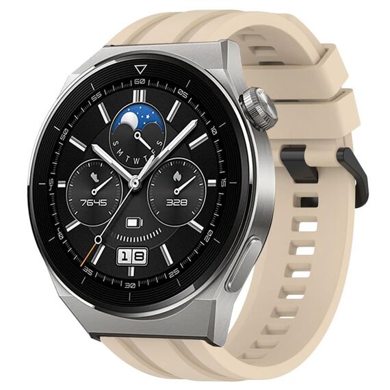 Per Huawei Watch 3 Pro Long & Short Sports Set di cinturini in silicone tinta unita (cachi)