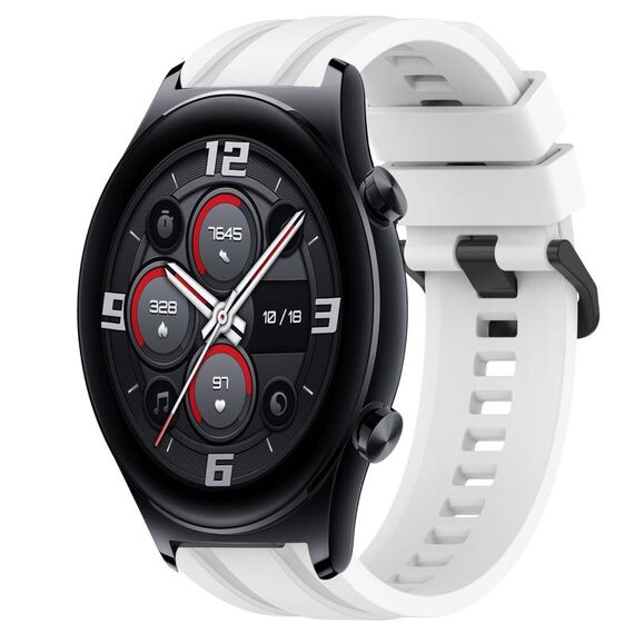 Per Huawei Watch 3 Set di cinturini per orologio in silicone tinta unita sportivi lunghi e corti (bianco)