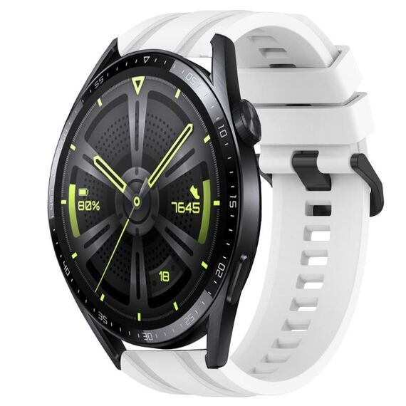 Per Huawei Watch GT Runner Set di cinturini sportivi in silicone tinta unita lunghi e corti (bianco)
