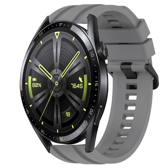 Per Huawei Watch GT Runner Set di cinturini sportivi in silicone tinta unita lunghi e corti (grigio)
