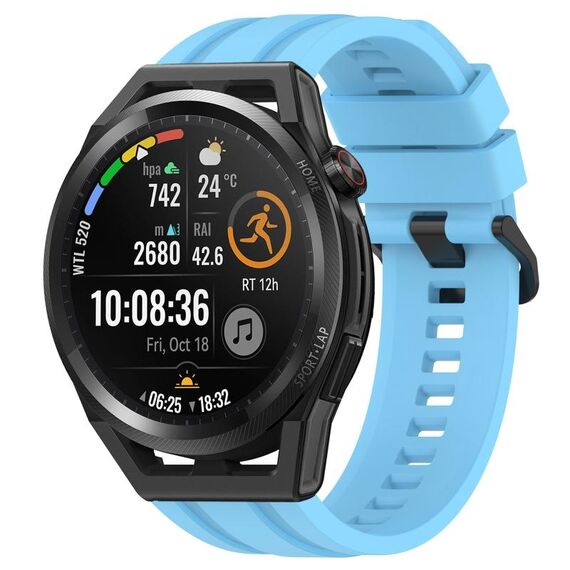 Per Huawei Watch Buds Long & Short Sports Set di cinturini in silicone tinta unita (azzurro cielo)