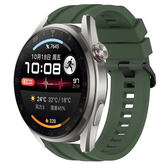 For Honor Watch GS 3i Set di cinturini sportivi in silicone tinta unita lunghi e corti (verde scuro)