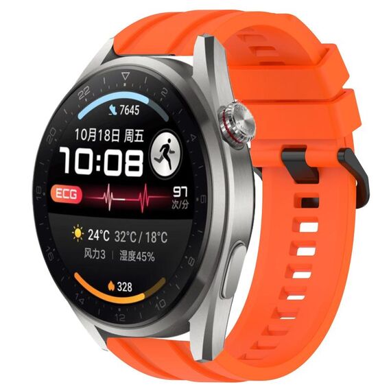 For Honor Watch GS 3i Set di cinturini sportivi in silicone tinta unita lunghi e corti (arancione)