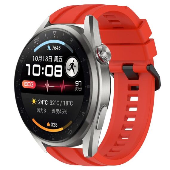 For Honor Watch GS 3i Set di cinturini sportivi in silicone tinta unita lunghi e corti (rosso)