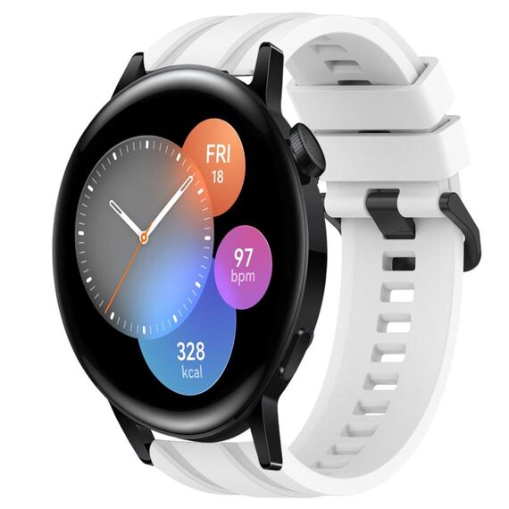 For Honor Watch GS 3 Set di cinturini sportivi in silicone tinta unita lunghi e corti (bianco)
