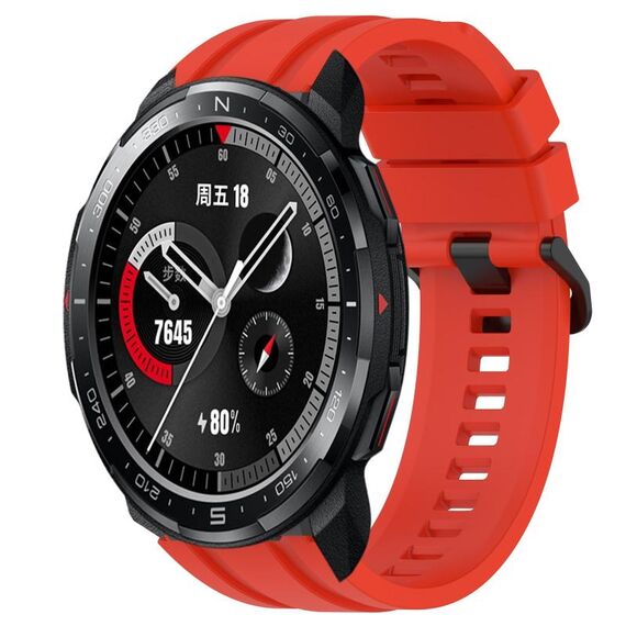 For Honor Watch GS Pro Set di cinturini sportivi in silicone tinta unita lunghi e corti (rosso)