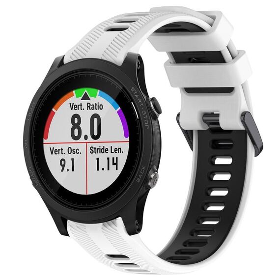 Per Garmin Forerunner 935 Cinturino sportivo in silicone bicolore (bianco + nero)