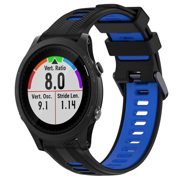 Per Garmin Forerunner 935 Cinturino sportivo in silicone bicolore (nero + blu)