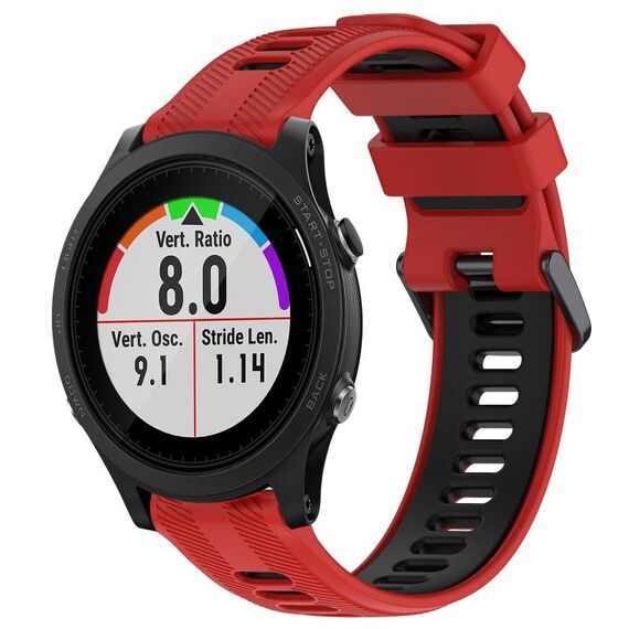 Per Garmin Forerunner 935 Cinturino sportivo in silicone bicolore (rosso + nero)