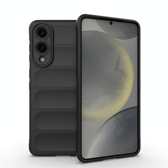 Per Samsung Galaxy S25 Edge 5G Magic Shield TPU + custodia in flanella per telefono (nero)