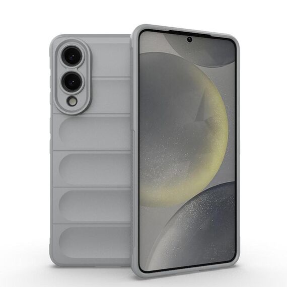 Per Samsung Galaxy S25 Edge 5G Magic Shield TPU + Custodia in flanella per telefono (grigio)