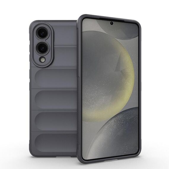 Per Samsung Galaxy S25 Edge 5G Magic Shield TPU + custodia in flanella (grigio scuro)
