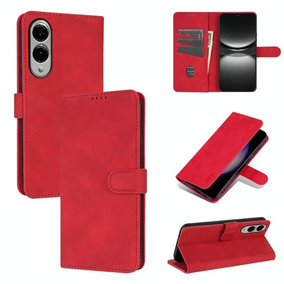 Per Samsung Galaxy S25 Edge 5G AZNS Custodia per telefono in pelle con texture di vitello e pelle al tatto (rosso)