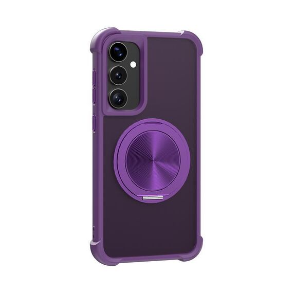 Per Samsung Galaxy S23 5G CD Texture Supporto girevole a 360 gradi MagSafe Custodia per telefono (viola)