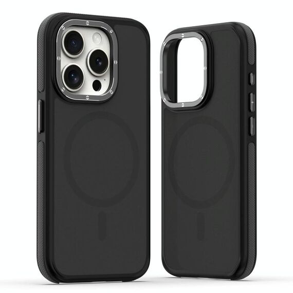 Per iPhone 15 Pro Max Custodia per telefono MagSafe Dual-Color Skin Feel (Nero)