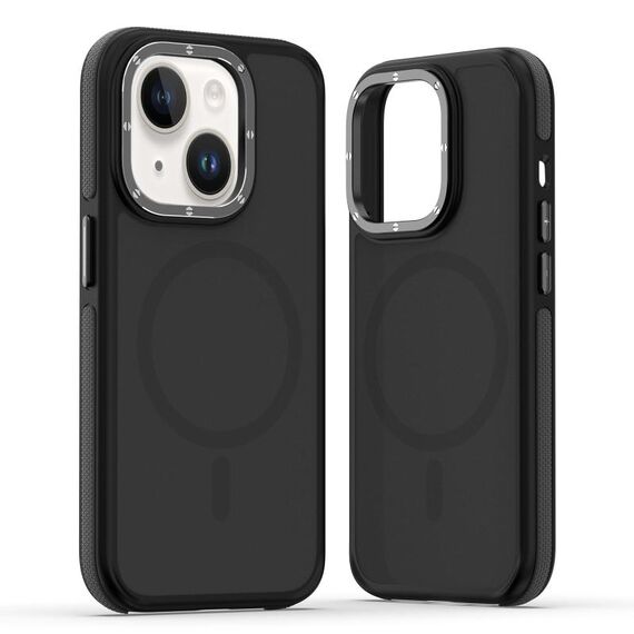 Per iPhone 15 Plus Custodia per telefono MagSafe Dual-Color Skin Feel (Nero)