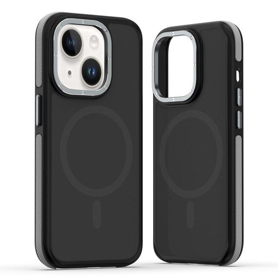 Per iPhone 15 Plus Custodia per telefono MagSafe Dual-Color Skin Feel (Nero Grigio)