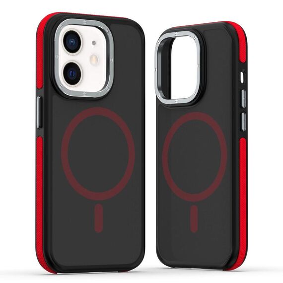 Per iPhone 12 / 12 Pro Custodia per telefono MagSafe Dual-Color Skin Feel (Nero Rosso)