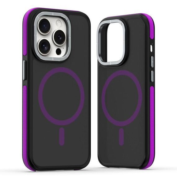 Per iPhone 12 Pro Max Custodia per telefono MagSafe Dual-Color Skin Feel (nero viola)