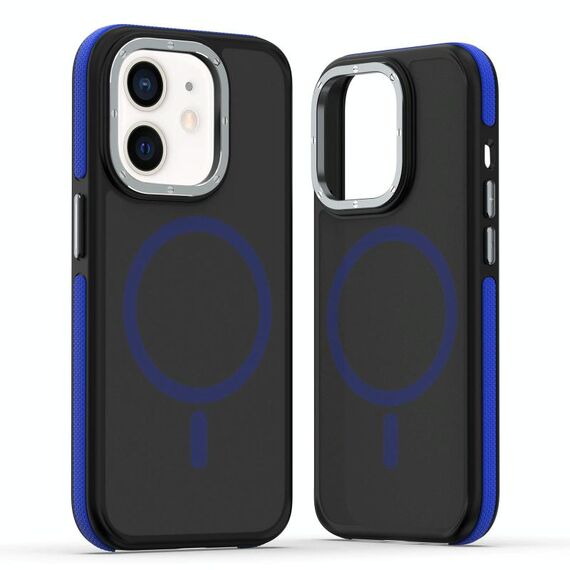 Per iPhone 11 Custodia per telefono MagSafe Dual-Color Skin Feel (Nero Blu)