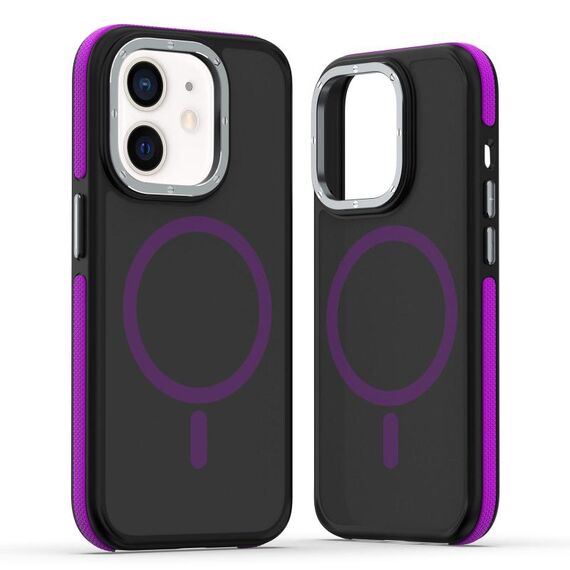 Per iPhone 11 Custodia per telefono MagSafe Dual-Color Skin Feel (nero viola)