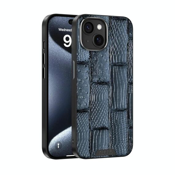 Per iPhone 13 ABEEL Beast Pattern 6D Micro-Embossed MagSafe Custodia per telefono in vera pelle (blu)