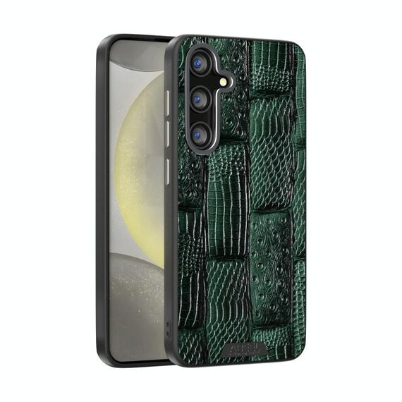 Per Samsung Galaxy S24+ 5G ABEEL Beast Pattern 6D Micro-Embossed MagSafe Custodia per telefono in vera pelle (verde)