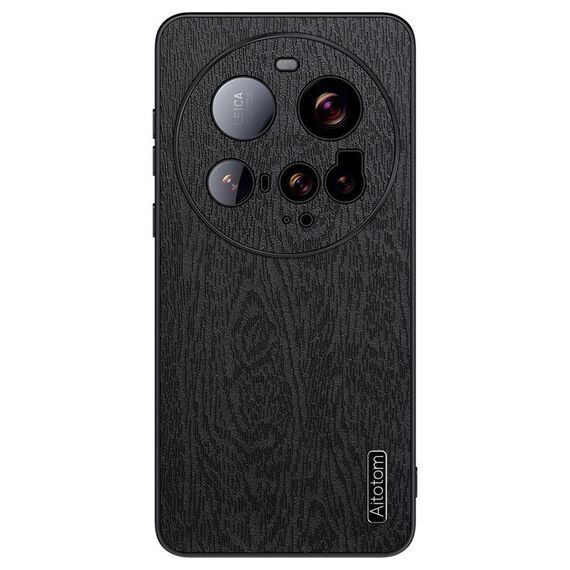 Per Xiaomi 15 Ultra Tree Bark Custodia antiurto in pelle per telefono (nero)