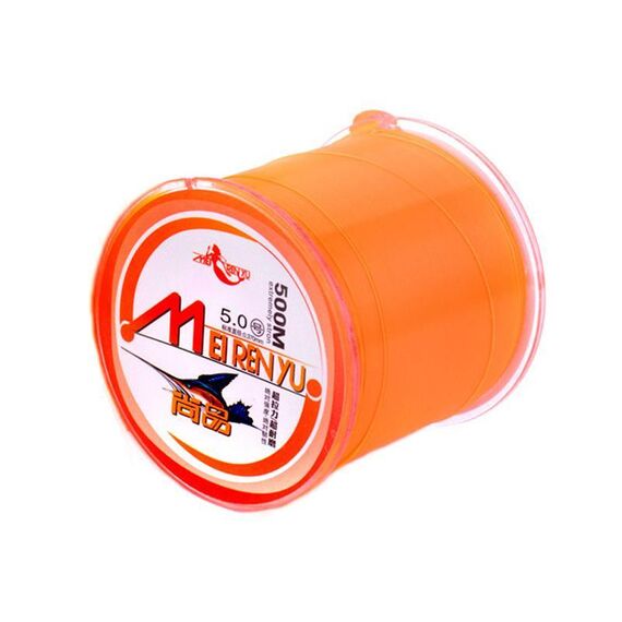Meirenyu 500m Semi-galleggiante Rocky Fishing Line Linea di pesca in nylon resistente all'usura, Misura: 2.0 (arancione)