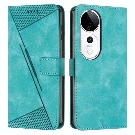 Per vivo V40 / V40 Pro / T3 Ultra Dream Triangle Custodia in pelle con cordino (verde)