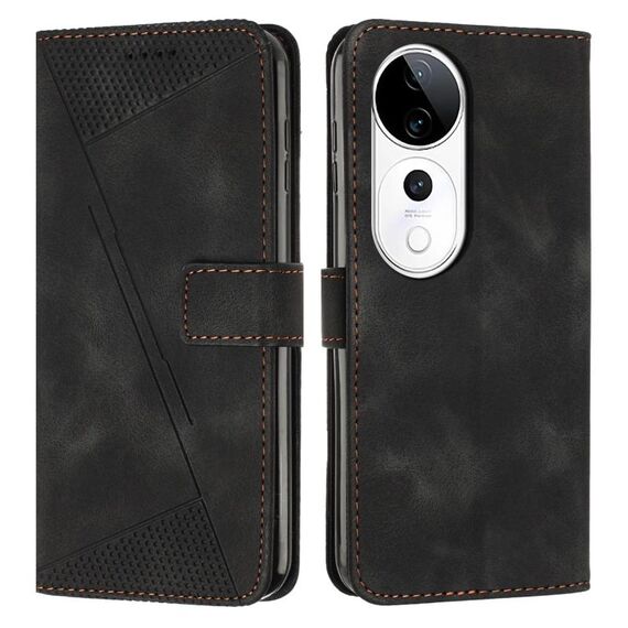 Per vivo V40 / V40 Pro / T3 Ultra Dream Triangle Custodia in pelle con cordino (nero)