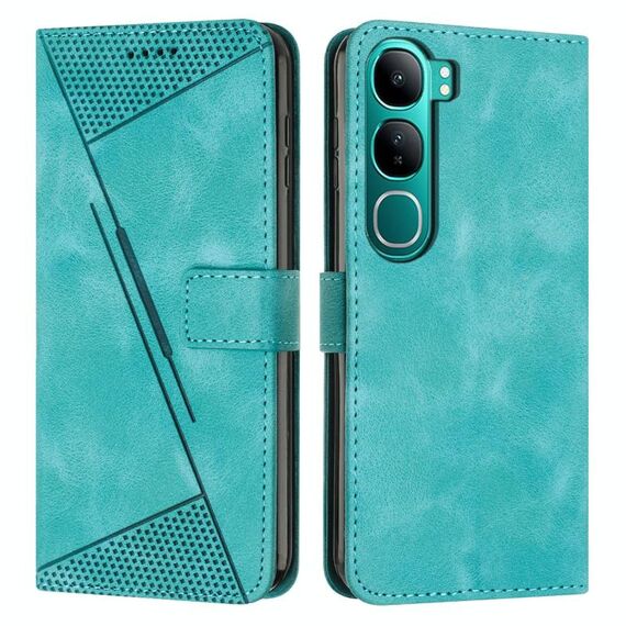 Per vivo Y300 Global / V40 Lite IDN Dream Triangle Custodia in pelle per telefono con cordino (verde)