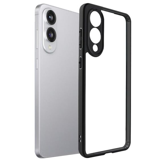 Per Samsung Galaxy S25 Edge 5G Custodia per telefono in TPU satinato + PC trasparente