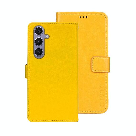 Per Samsung Galaxy S25+ 5G idewei Crazy Horse Texture Custodia in pelle per telefono (giallo)