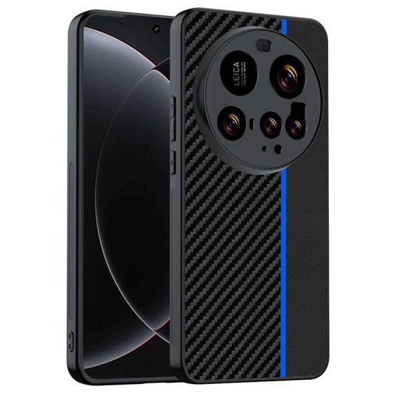 Per Xiaomi 15 Ultra Custodia per telefono con stampa in fibra di carbonio ultra sottile (nero blu)