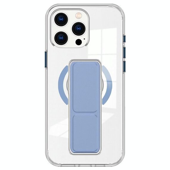 Per iPhone 14 Pro Max Custodia per telefono con cinturino trasparente MagSafe (blu)