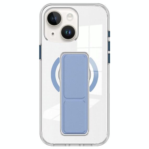 Per iPhone 15 Plus / 14 Plus Custodia per telefono con cinturino trasparente MagSafe (blu)