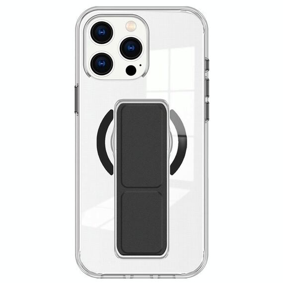Per iPhone 15 Pro Custodia per telefono con cinturino trasparente MagSafe (nero)